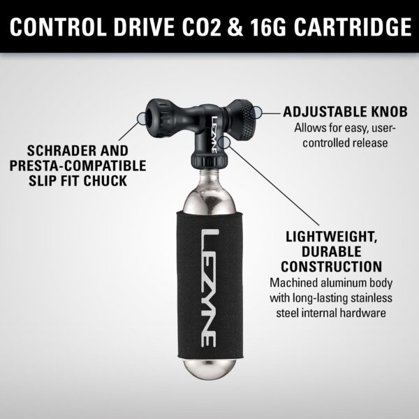 1-C2-CTRLDR-V104_ControlDrive_16gCartridge_v1_R2.jpg Lezyne Control Drive CO2 Bicycle Tire Inflator - Black